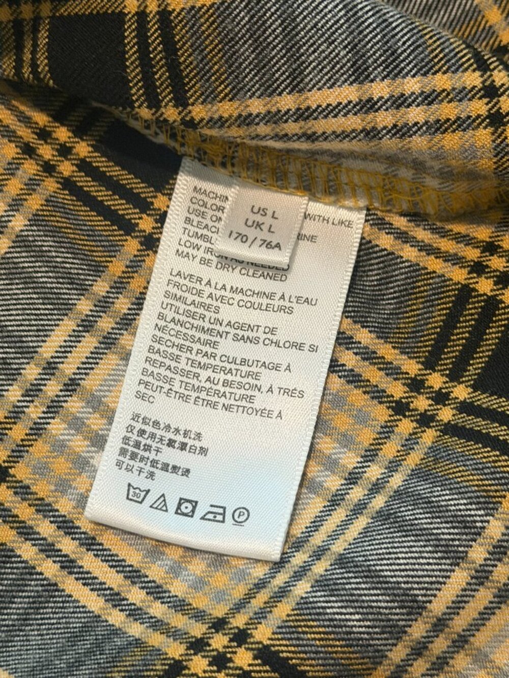 Urban Outfitters Plaid Mini Skirt Yellow Brown Slit L Academia Preppy - Picture 3 of 7